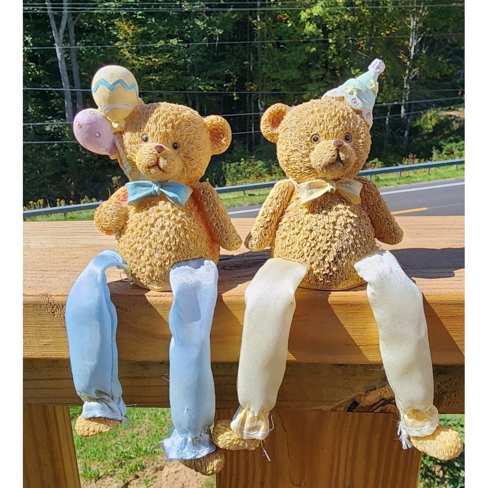 Very Rare Celebration Teddy‎ Bear Shelf Sitters Set Of 2